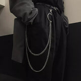 Popxstar Punk Rock Metal Pants Waist Chain Men Women Key Chain Big Ring Wallet Keychain Jeans Unisex Hip-hop Jewelry Gift