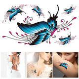 Popxstar 6PCS Women's 3D Temporary Tattoo Sticker Waterproof Body Art Decals Sticker Fake tatoo Art Taty Butterfly Tattoo Sticker