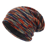Popxstar Knitted Hat Women Skullies Beanies Winter Hats For Men Bonnet Striped Caps Warm Baggy Soft Female Wool Male Beanie Hat