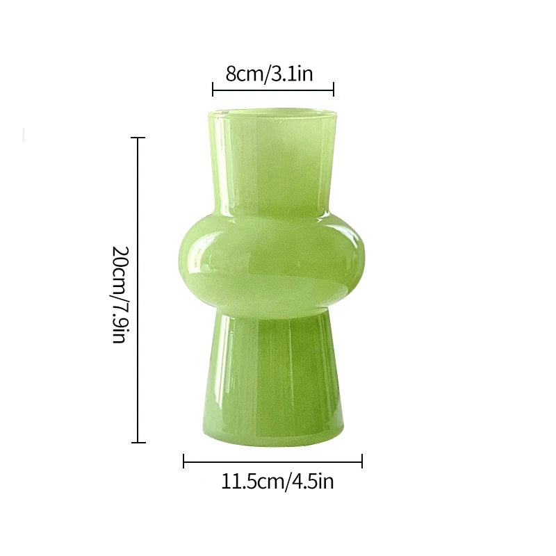Popxstar Glass Flower Vase Creative Vase Decorative Hydroponic Flower Container Nordic Style Flower Vases Desktop Flower Bottle Decor