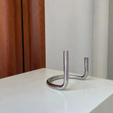 Popxstar Creative U-shaped Twin Candlestick Nordic Bauhaus Style Stainless Steel Tube Decoration Designer Home Decor Candal Holder Gifts