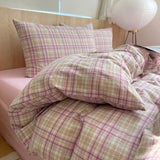 Popxstar Nordic sling Cotton Pink Stripes Duvet Cover 150x200 Size Girl's Room housse Skin friendly Breathable Comforter Sets