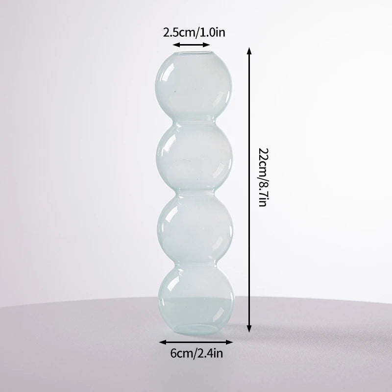 Popxstar Glass Flower Vase Creative Vase Decorative Hydroponic Flower Container Nordic Style Flower Vases Desktop Flower Bottle Decor
