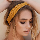 Popxstar Vintage Twist Knotted Headbands Boho Soft Solid Color Cross Turban Elastic Hair Bands Women Sports Head Wrap For Yoga Fitness