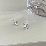 Popxstar Trend Silver Color Plated Hollow Star Hoop Earring For Women Fashion Vintage Accessories Aesthetic Jewelry Gift