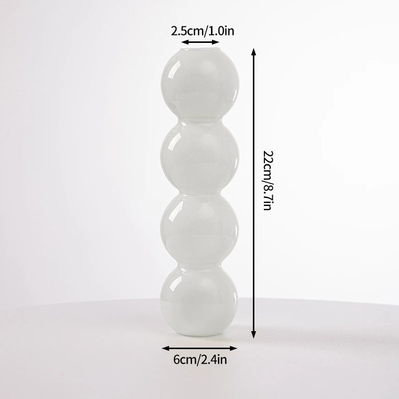 Popxstar Glass Flower Vase Creative Vase Decorative Hydroponic Flower Container Nordic Style Flower Vases Desktop Flower Bottle Decor