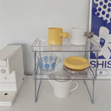 Popxstar Nordic Acrylic Transparent Foldable Storage Shelf Room Book Jewelry Bathroom Shelf Kitchen Cup Table Organizer Shelf