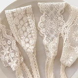 Popxstar Baby Girl Lace Headband Newborn Princess Elastic Hair Bands Retro White Flower Bow Kids Turban Hair Accessories for Girls