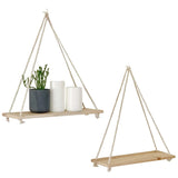 Popxstar Wooden Rope Swing Wall Hanging Plant Flower Pot Tray Mounted Floating Wall Shelves Nordic Home Decoration Moredn Simple Design
