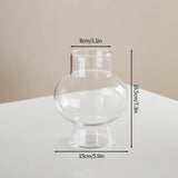 Popxstar Glass Flower Vase Creative Vase Decorative Hydroponic Flower Container Nordic Style Flower Vases Desktop Flower Bottle Decor