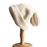 Popxstar Fashion Women Winter Kniited Wool hat winter warm Hat Cute Bunny Ears Personalized beanies hats lady Mink caps Accessories