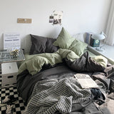 Popxstar Solid Pink Fashion Style Bedding Set Twin Full Queen Size Duvet Cover Set Adults Kids Simple Korean Bed Flat Sheet Pillowcases