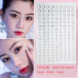 Popxstar Disposable Tattoo Stickers 3D Face Jewelry Crystal Diamond DIY Eyes Face Body Rhinestones Waterproof Makeup Art Party Decoration