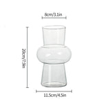 Popxstar Glass Flower Vase Creative Vase Decorative Hydroponic Flower Container Nordic Style Flower Vases Desktop Flower Bottle Decor