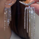 Popxstar New Sweet Cool Wind Love Tassel Star Earrings Women Design Senior Sense of Fashion Personality Earring Party Jewelry Gifts