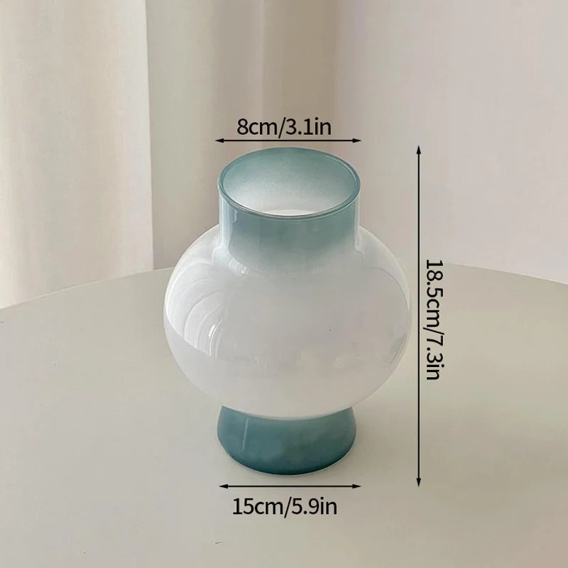 Popxstar Glass Flower Vase Creative Vase Decorative Hydroponic Flower Container Nordic Style Flower Vases Desktop Flower Bottle Decor