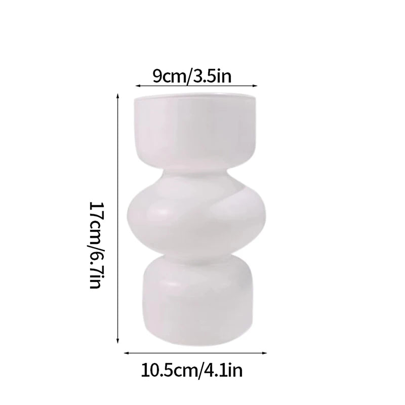 Popxstar Glass Flower Vase Creative Vase Decorative Hydroponic Flower Container Nordic Style Flower Vases Desktop Flower Bottle Decor