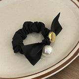 Popxstar High Elasticity Classic Pearl Hair Band Rubber Band Latest Style Black Velvet Classic Seal Hair Band Hair Accessories Gifts