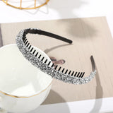 Popxstar Non-slip Rhinestone Hair Hoops Bands Women Toothed Elastic Headbands For Women Shiny Luxury Hair Hoops Bezel Accessories