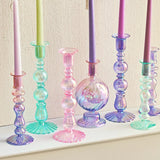 Popxstar Floriddle Retro Candlesticks Taper Candle Holders Tall Candlesticks Decoration Party Glass Vase Home Decor Wedding Decoration