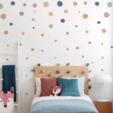 Popxstar Boho Colorful Polka Dots Children Wall Stickers Removable Nursery Wall Decals Poster Print Kids Bedroom Interior Home Decor