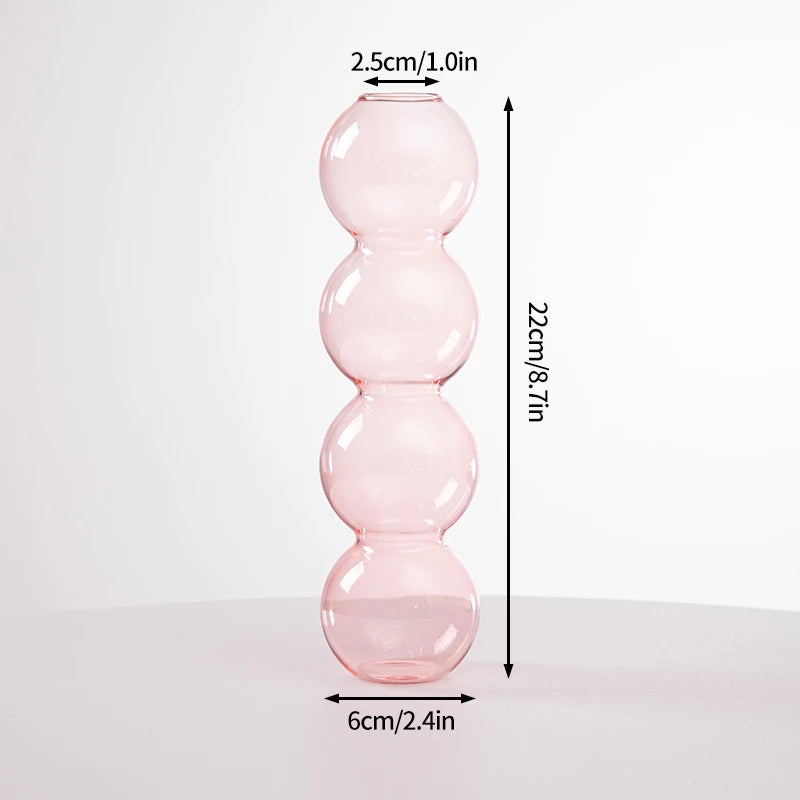 Popxstar Glass Flower Vase Creative Vase Decorative Hydroponic Flower Container Nordic Style Flower Vases Desktop Flower Bottle Decor