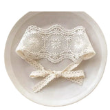 Popxstar Baby Girl Lace Headband Newborn Princess Elastic Hair Bands Retro White Flower Bow Kids Turban Hair Accessories for Girls
