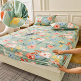 Popxstar Fitted Sheet Set Floral Style Bed Cover Pillowcase постельное бельё набор Home Elastic Bedsheet Skin-friendly Bed Linen