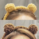 Popxstar Women Girl Cute Bear Ears Plush Simple Hairbands Kids Lovely Hair Ornament Headband Hair Hoops Children Fashion Hair Accessories