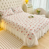 Popxstar 1pc Quilted Bedspread Fresh Style Bed Cover плед для кровати Lace Bed Linen Skin-friendly Mattress Protectors (No Pillowcase)