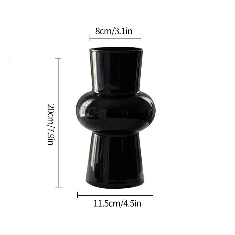 Popxstar Glass Flower Vase Creative Vase Decorative Hydroponic Flower Container Nordic Style Flower Vases Desktop Flower Bottle Decor