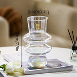 Popxstar Glass Flower Vase Creative Vase Decorative Hydroponic Flower Container Nordic Style Flower Vases Desktop Flower Bottle Decor