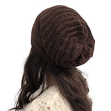 Popxstar Unisex Fashion Womens Mens Knit Wool Baggy Beanie Hat Winter Warm Oversized Outdoor Ski Cap Hip Hop Striped Bonnet