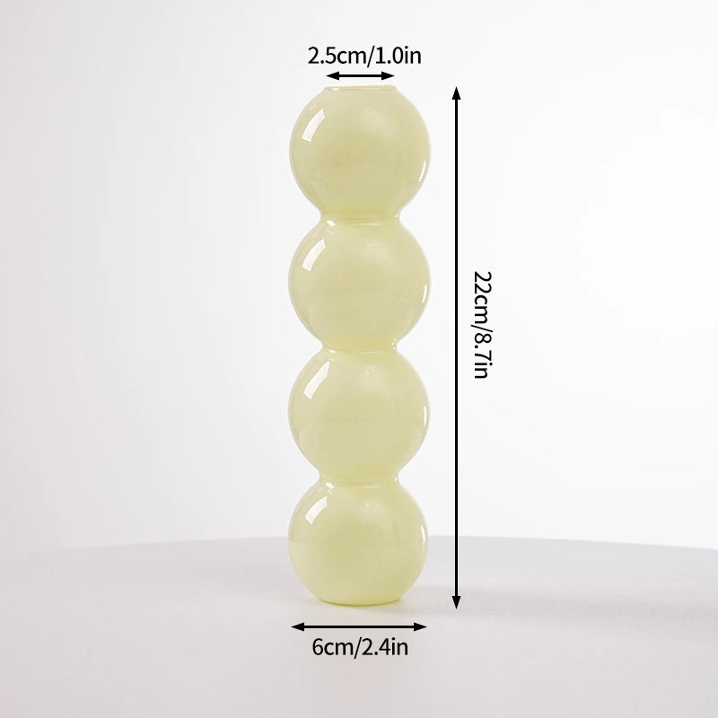 Popxstar Glass Flower Vase Creative Vase Decorative Hydroponic Flower Container Nordic Style Flower Vases Desktop Flower Bottle Decor
