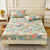 Popxstar Fitted Sheet Set Floral Style Bed Cover Pillowcase постельное бельё набор Home Elastic Bedsheet Skin-friendly Bed Linen