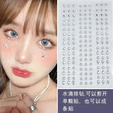 Popxstar Disposable Tattoo Stickers 3D Face Jewelry Crystal Diamond DIY Eyes Face Body Rhinestones Waterproof Makeup Art Party Decoration