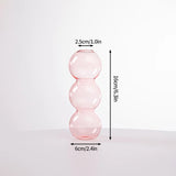 Popxstar Glass Flower Vase Creative Vase Decorative Hydroponic Flower Container Nordic Style Flower Vases Desktop Flower Bottle Decor