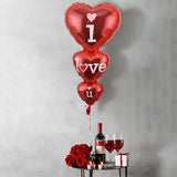 Popxstar 1pcs heart string LOVE aluminum film balloon Valentine's Day wedding decoration
