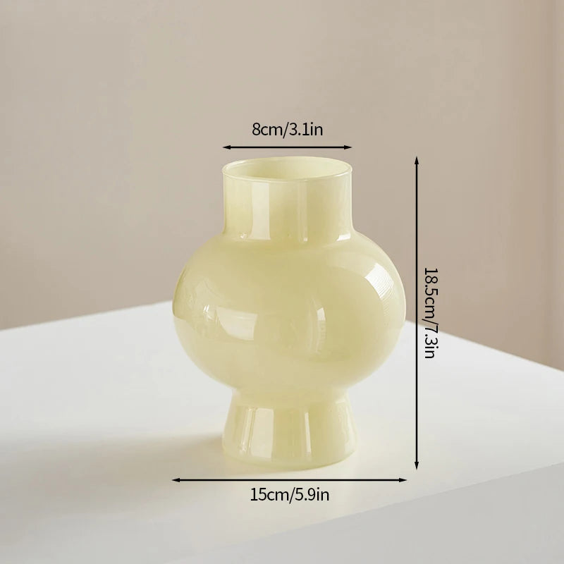 Popxstar Glass Flower Vase Creative Vase Decorative Hydroponic Flower Container Nordic Style Flower Vases Desktop Flower Bottle Decor