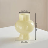 Popxstar Glass Flower Vase Creative Vase Decorative Hydroponic Flower Container Nordic Style Flower Vases Desktop Flower Bottle Decor