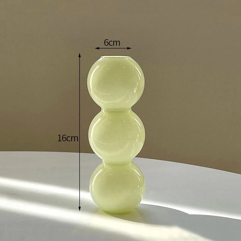 Popxstar Glass Flower Vase Creative Vase Decorative Hydroponic Flower Container Nordic Style Flower Vases Desktop Flower Bottle Decor