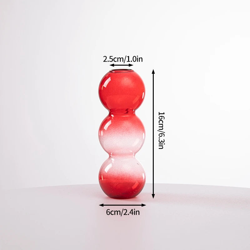 Popxstar Glass Flower Vase Creative Vase Decorative Hydroponic Flower Container Nordic Style Flower Vases Desktop Flower Bottle Decor