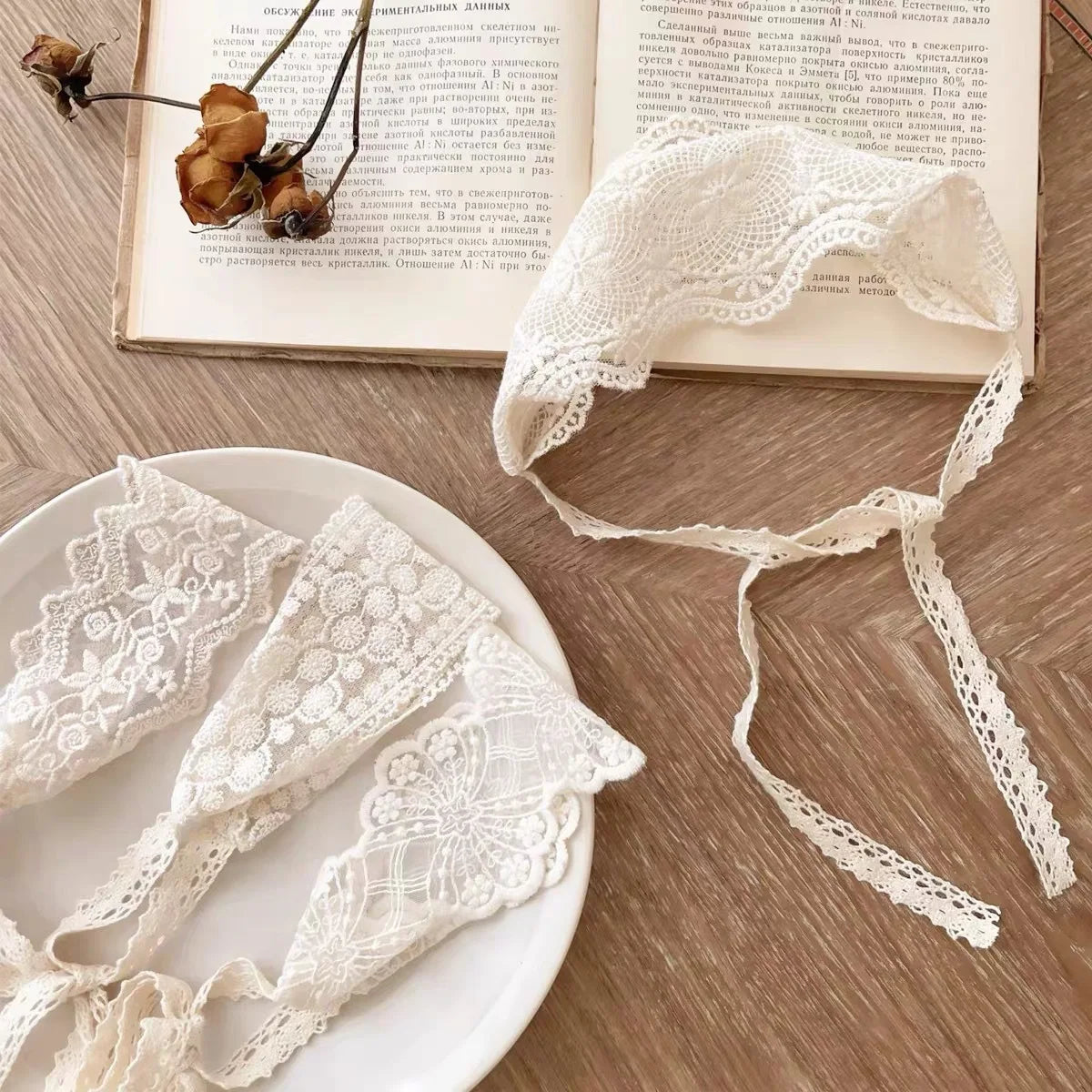 Popxstar Baby Girl Lace Headband Newborn Princess Elastic Hair Bands Retro White Flower Bow Kids Turban Hair Accessories for Girls