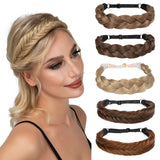 Popxstar Synthetic Headband Fishtail Braids Hair With Adjustable Belt Plaited Hairband Bohemian Style Women Hairstyle Hairpieces