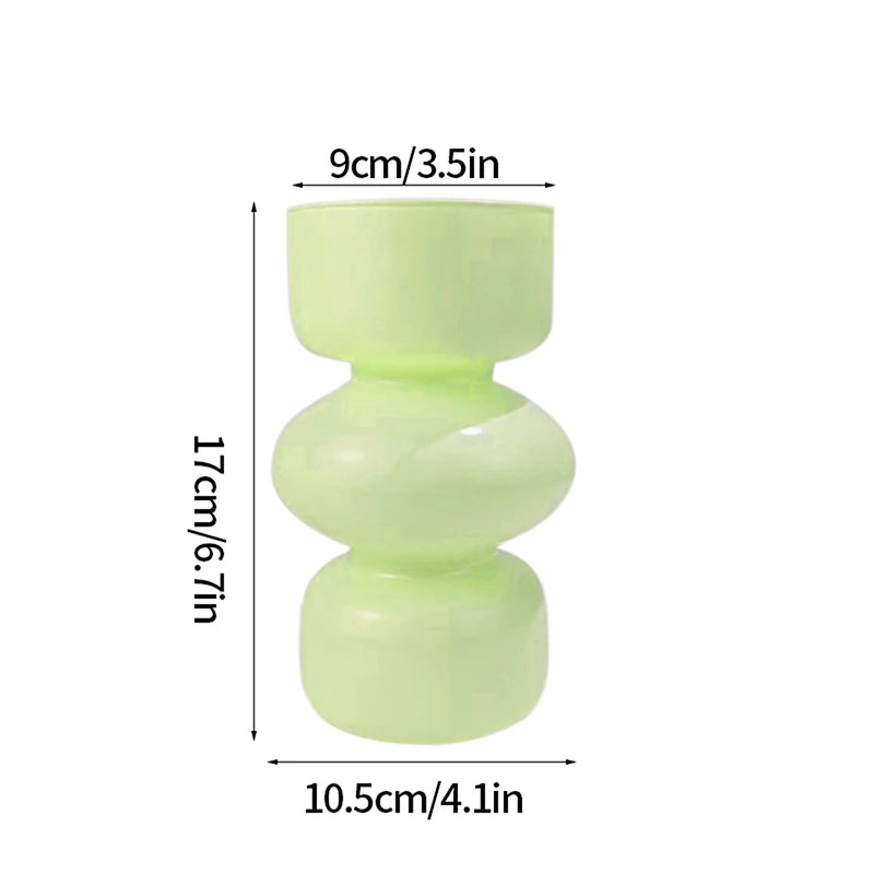 Popxstar Glass Flower Vase Creative Vase Decorative Hydroponic Flower Container Nordic Style Flower Vases Desktop Flower Bottle Decor
