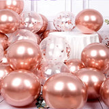 Popxstar 20pcs Champagne Rose Gold Confetti Latex Balloons Birthday Party Decorations Kids Adult Girl Boy Baby Shower Wedding Supplies