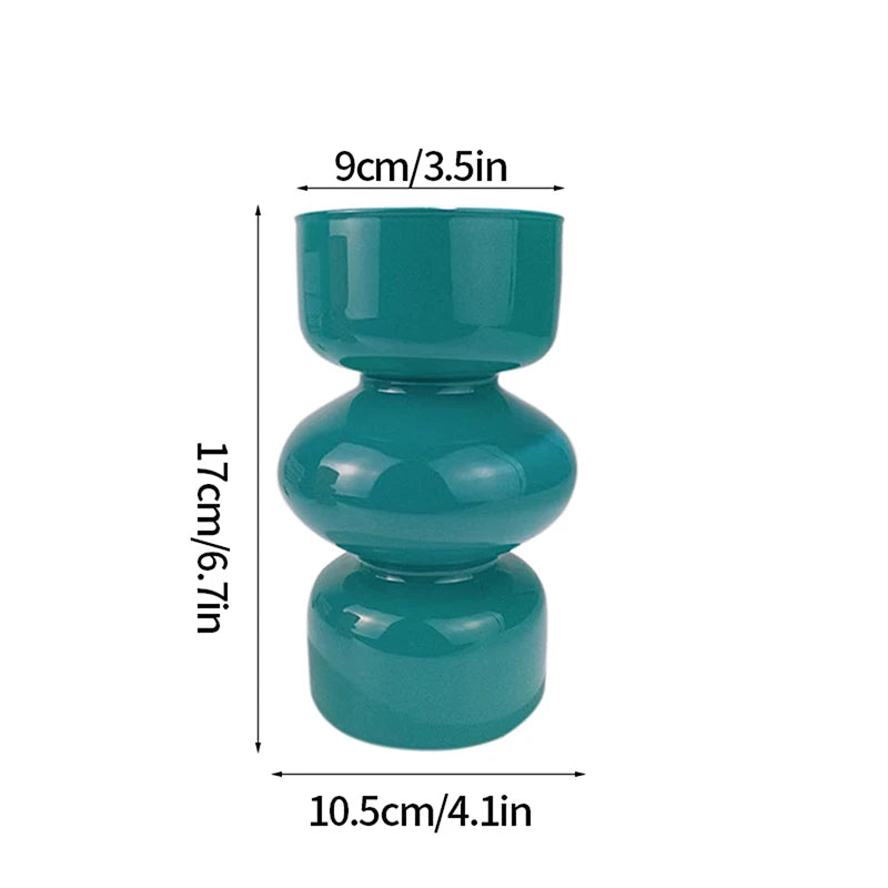 Popxstar Glass Flower Vase Creative Vase Decorative Hydroponic Flower Container Nordic Style Flower Vases Desktop Flower Bottle Decor