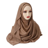 Popxstar Women Big Size Plain Solid Cotton Rayon Hijab Scarf Lady High Quality Wraps and Shawls Musulman Headband Islamic Turban 180*95Cm