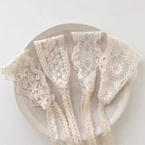 Popxstar Baby Girl Lace Headband Newborn Princess Elastic Hair Bands Retro White Flower Bow Kids Turban Hair Accessories for Girls