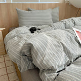 Popxstar Nordic sling Cotton Pink Stripes Duvet Cover 150x200 Size Girl's Room housse Skin friendly Breathable Comforter Sets